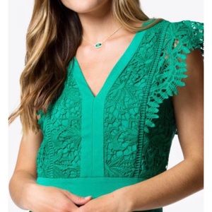 NWT Adelyn Rae Green Lace Romper - Size S